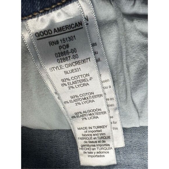 Good American Good Waist Skinny Cropped Jeans with raw edge size 18 plus size hi - Picture 8 of 8